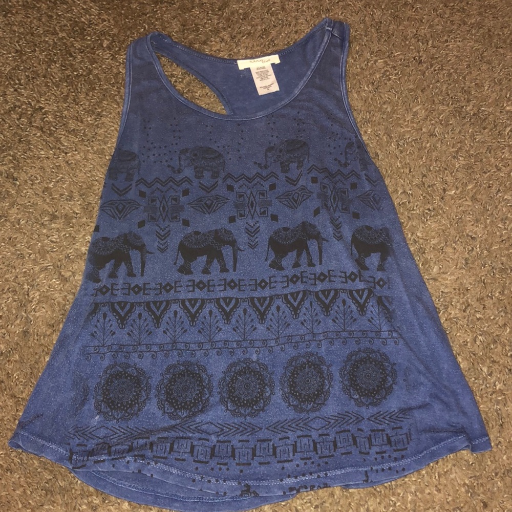 Navy blue elephant tank